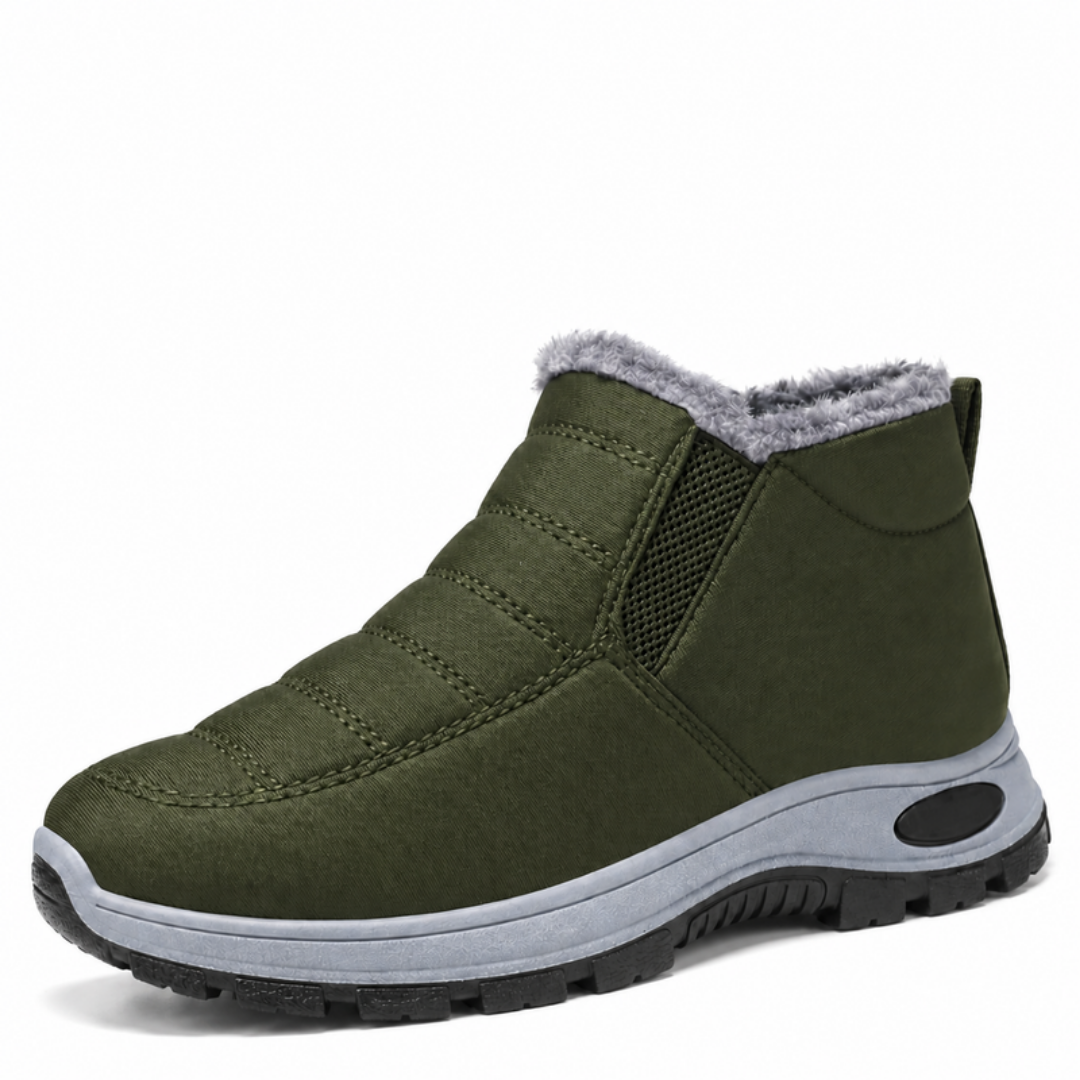 Freya Quilted Waterproof Slip-On Ankle Boots - Green