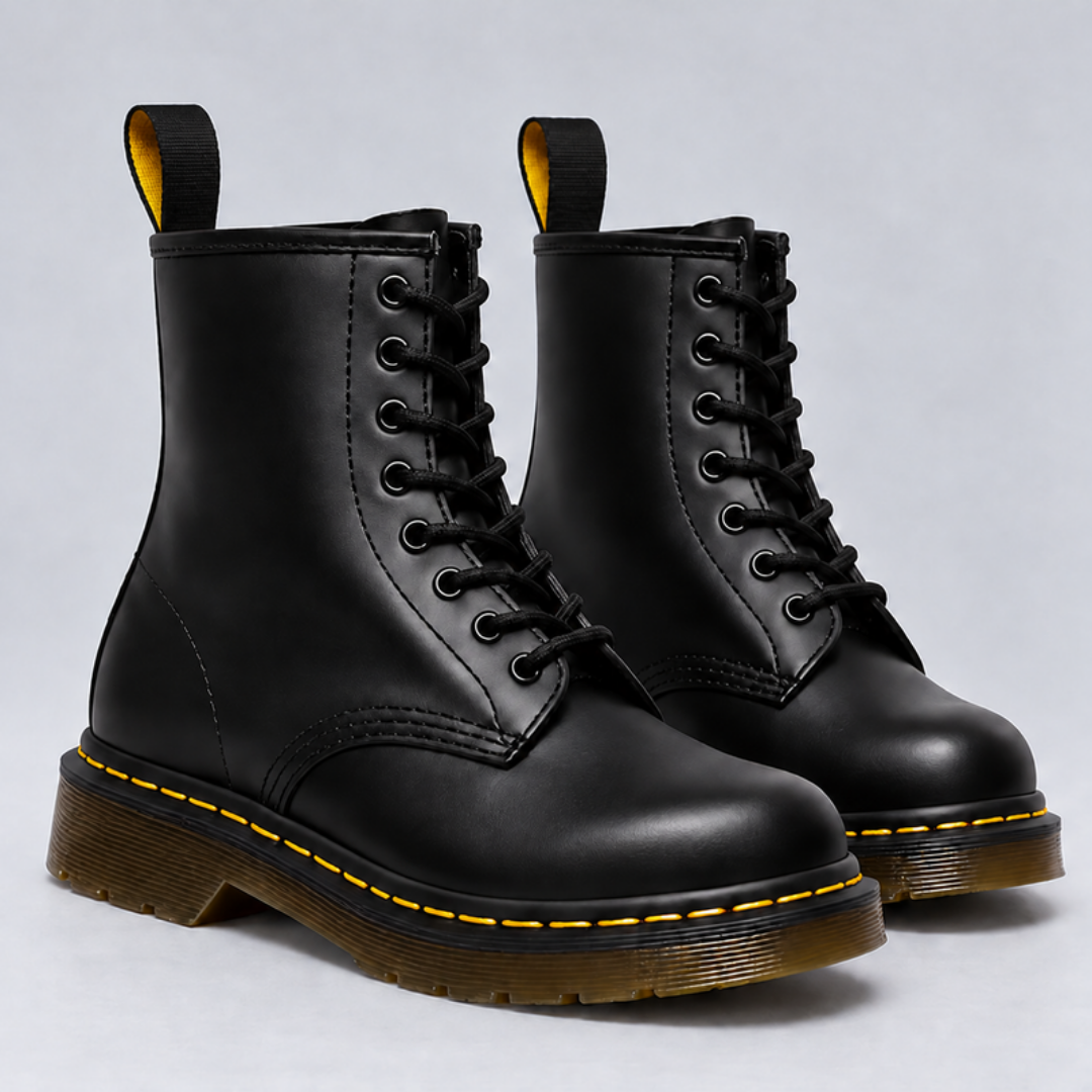 Hattie Lace-Up Ankle Boots - Black