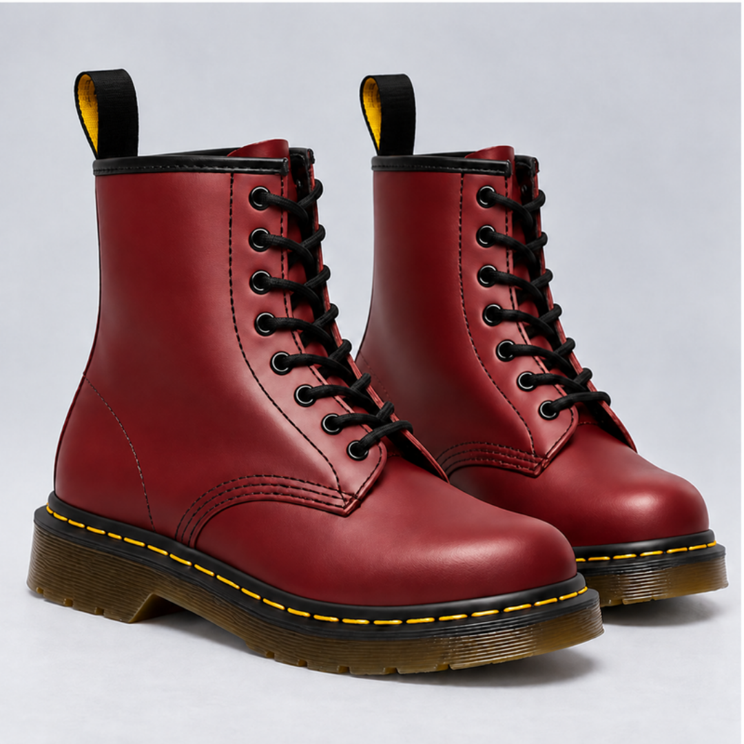 Hattie Lace-Up Ankle Boots - Burgundy