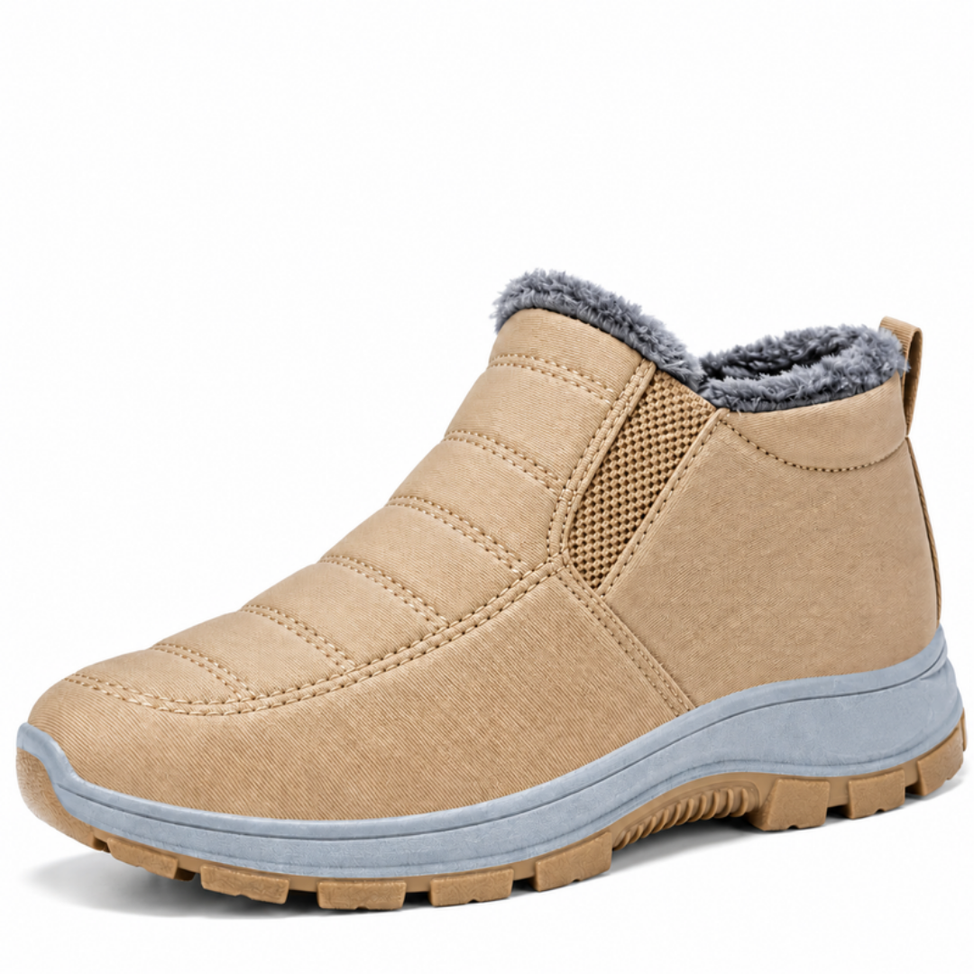 Freya Quilted Waterproof Slip-On Ankle Boots - Beige