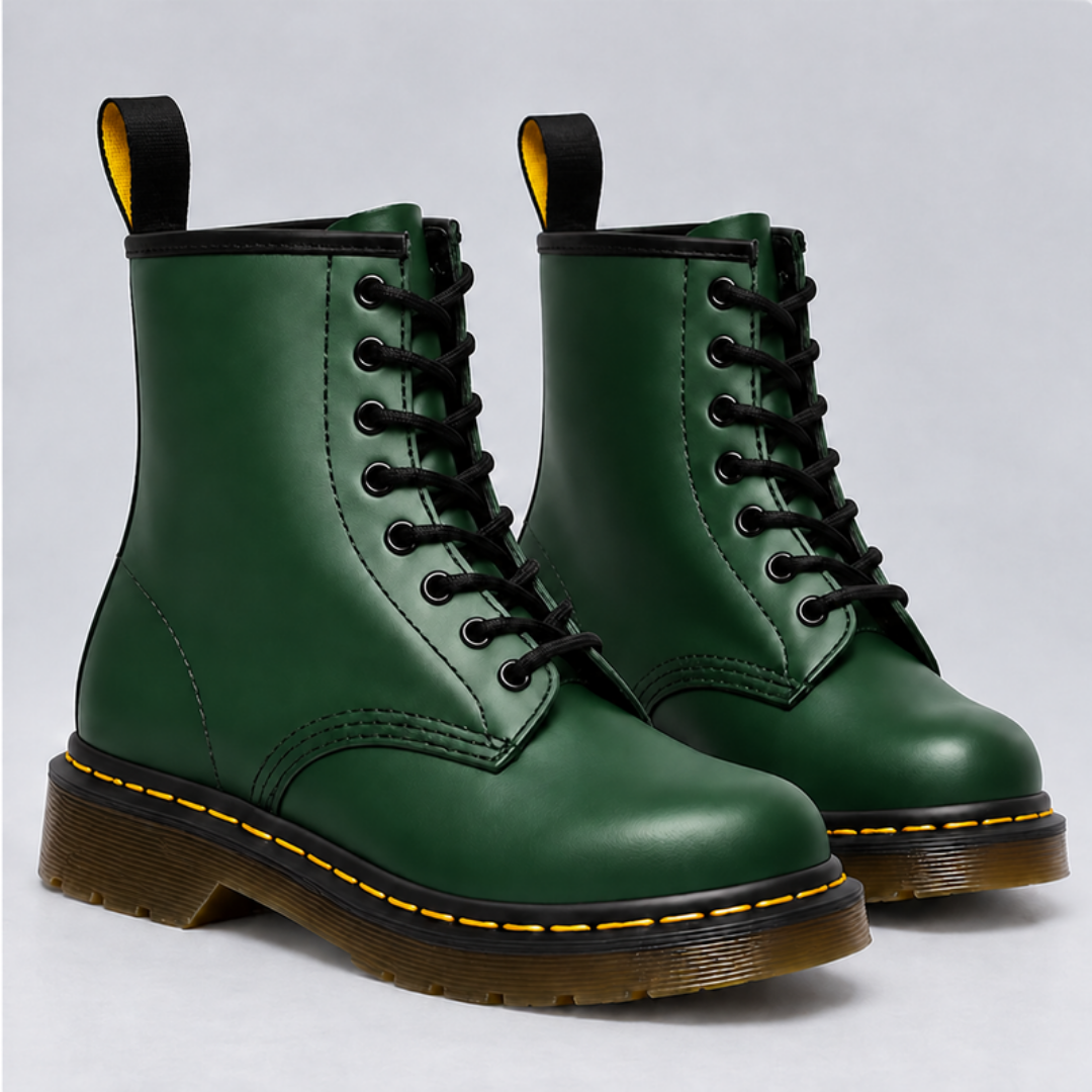 Hattie Lace-Up Ankle Boots - Green