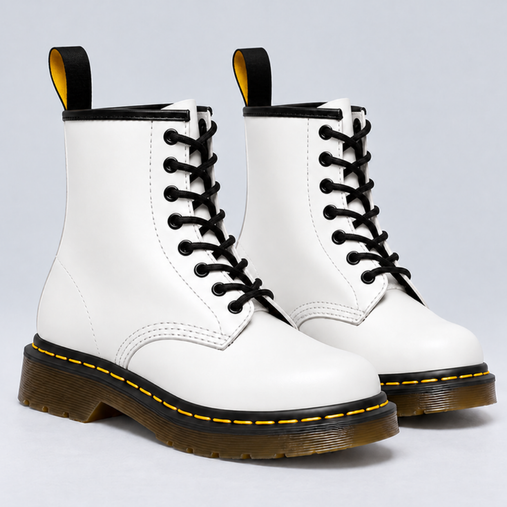 Hattie Lace-Up Ankle Boots - White