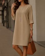 Lucille Roll-Cuff Midi Dress