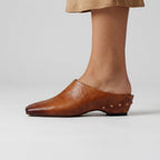 Reese Square-Toe Leather Mule