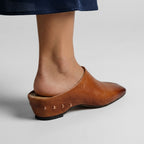 Reese Square-Toe Leather Mule