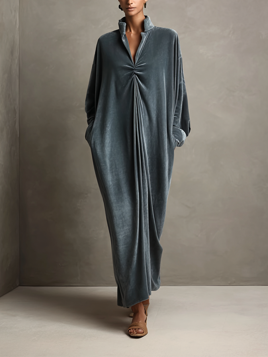 Isolde Velvet Twist-Knot Maxi Dress