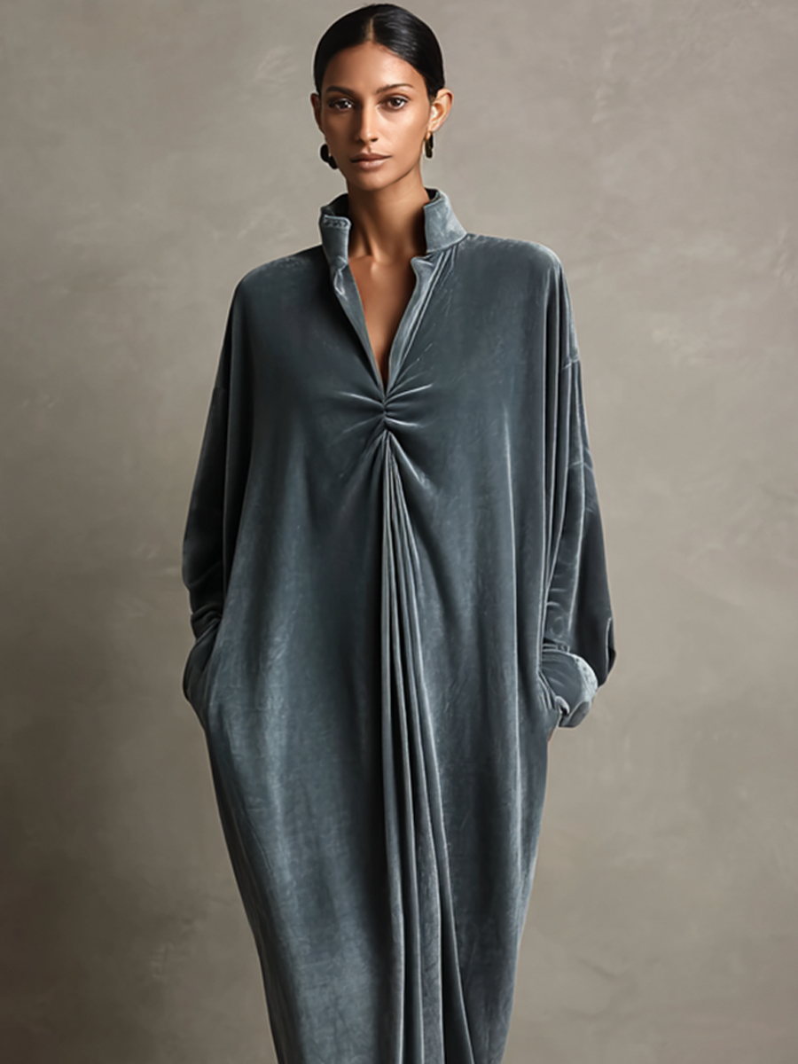 Isolde Velvet Twist-Knot Maxi Dress