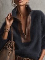 Mila Mohair Half-Zip Sweater