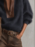 Mila Mohair Half-Zip Sweater
