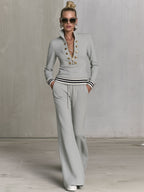 Sadie Half-Zip Sweatshirt & Wide-Leg Pants Set