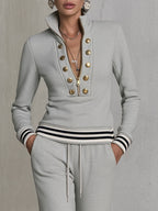 Sadie Half-Zip Sweatshirt & Wide-Leg Pants Set