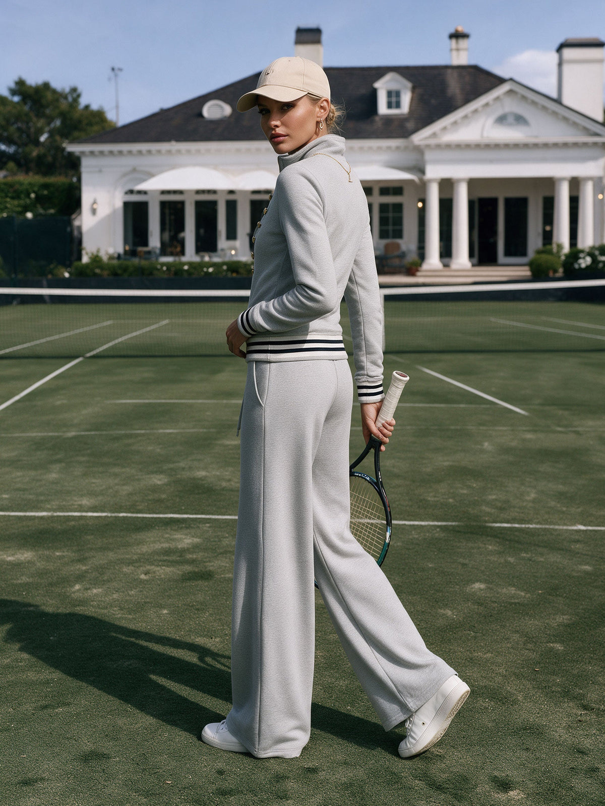 Sadie Half-Zip Sweatshirt & Wide-Leg Pants Set