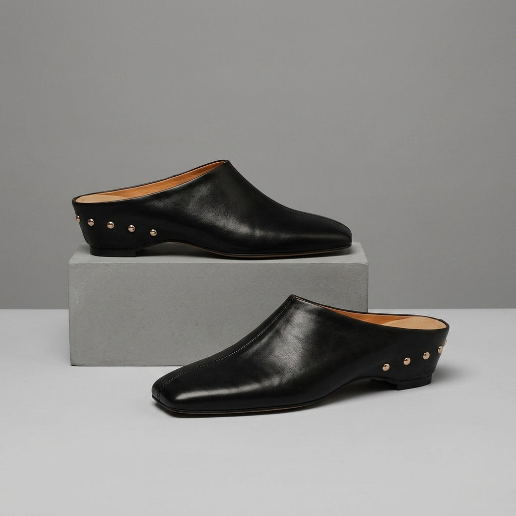 Reese Square-Toe Leather Mule