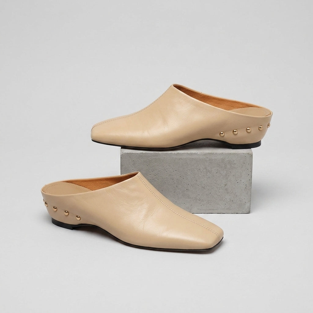 Reese Square-Toe Leather Mule