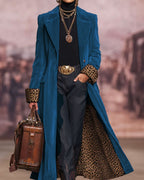 Rosamund Velvet Leopard-Lined Long Coat