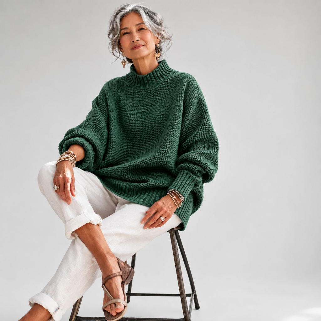 Ruth Mock Neck Knit Sweater