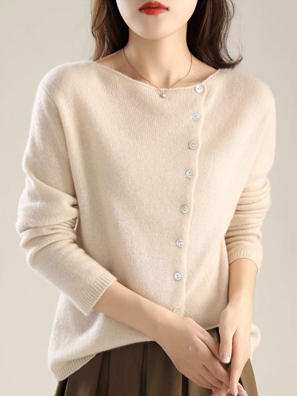 Kayla Classic Crew Neck Cardigan