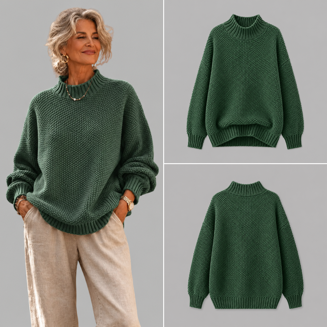 Ruth Mock Neck Knit Sweater