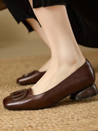 Opal Square-Toe Leather Flats