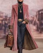 Rosamund Velvet Leopard-Lined Long Coat