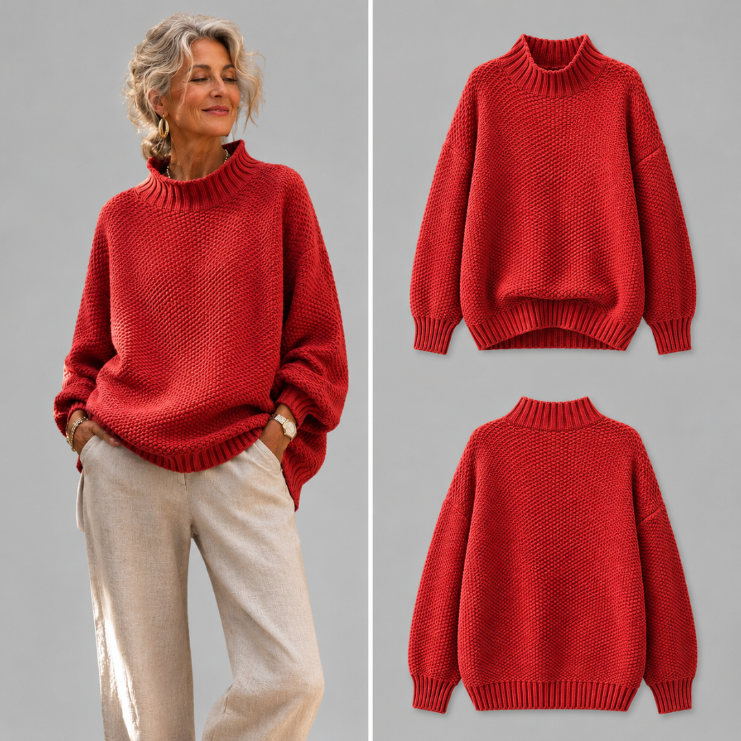 Ruth Mock Neck Knit Sweater