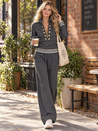 Sadie Half-Zip Sweatshirt & Wide-Leg Pants Set