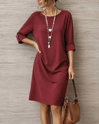 Lucille Roll-Cuff Midi Dress