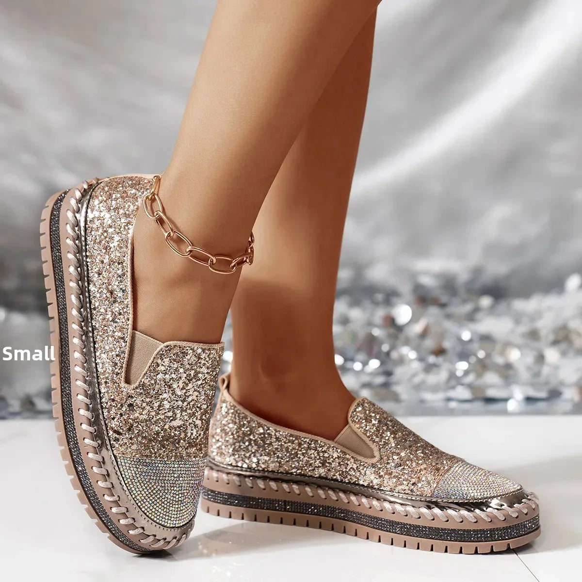 Lumi Glitter Platform Slip-On Sneakers