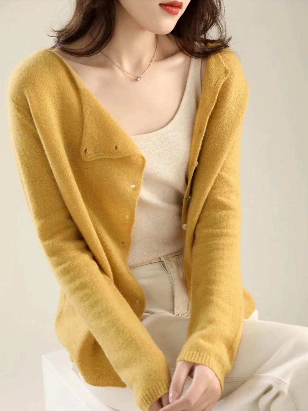Kayla Classic Crew Neck Cardigan