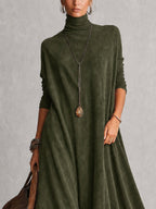 Esme Suede-Feel Lace Hem Maxi Dress