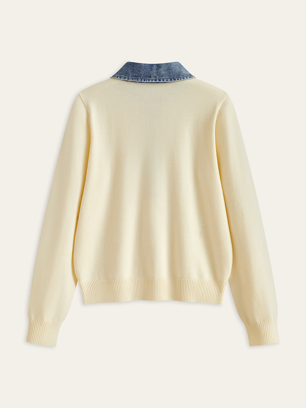 Élodie Denim Collar Knit Sweater