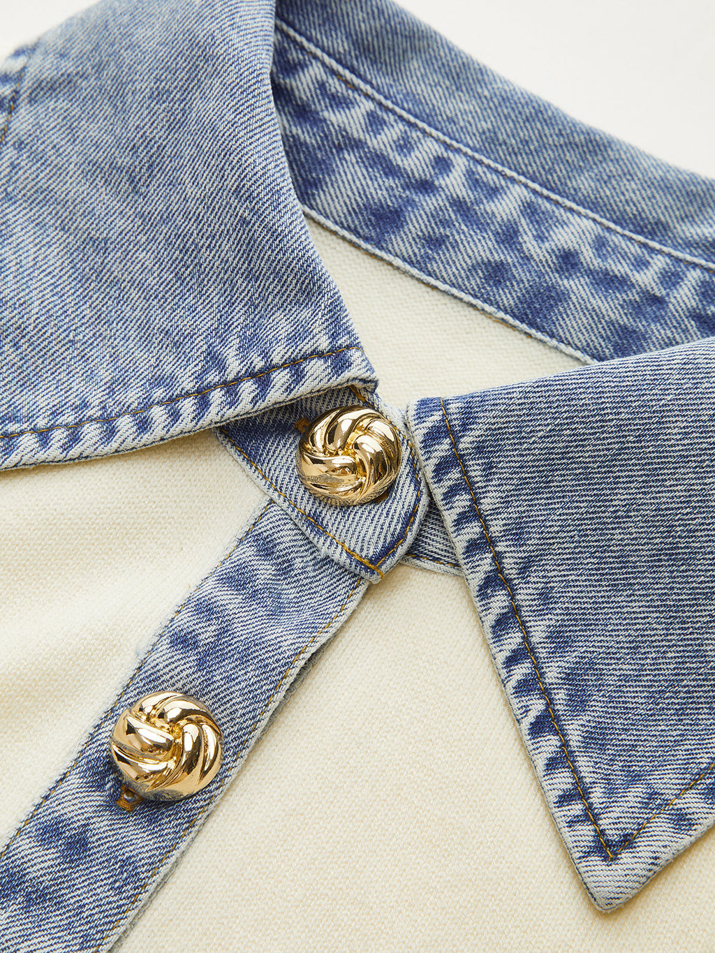 Élodie Denim Collar Knit Sweater