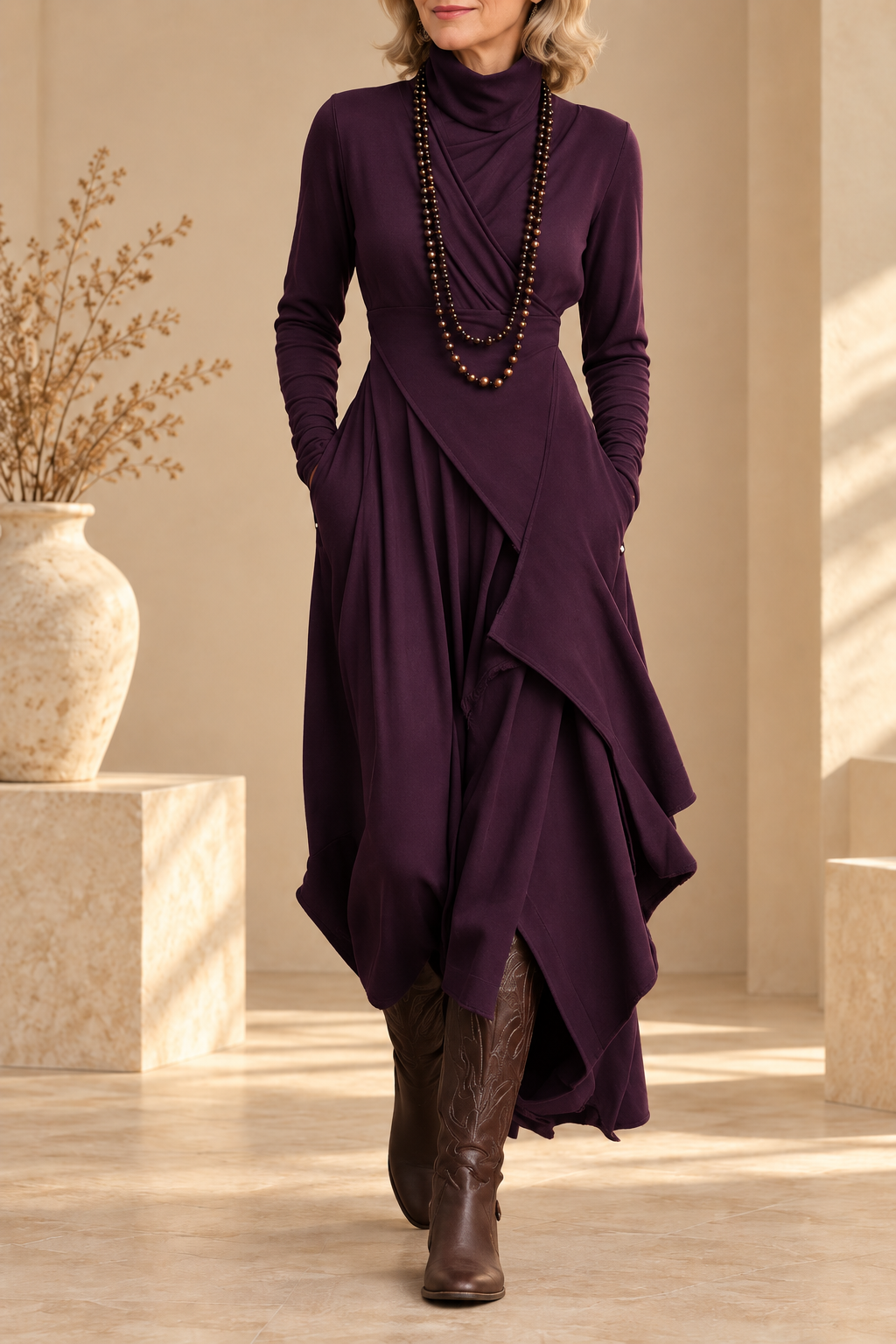 Genevieve Turtleneck Maxi Dress