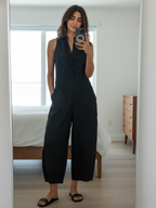 Linnea Linen-Blend Sleeveless Jumpsuit