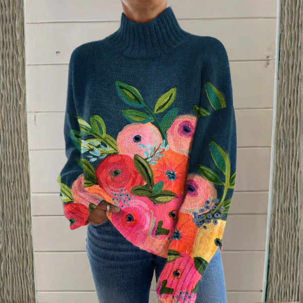 Alice Floral Turtleneck Sweater