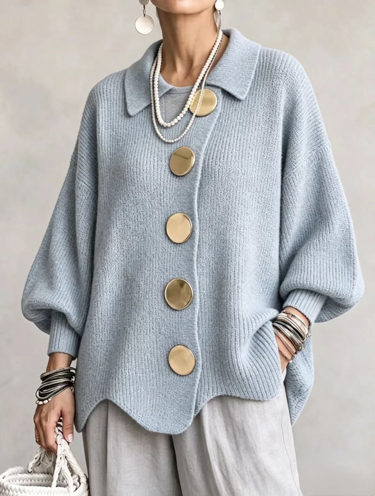 Isadora Oversized Collar Cardigan