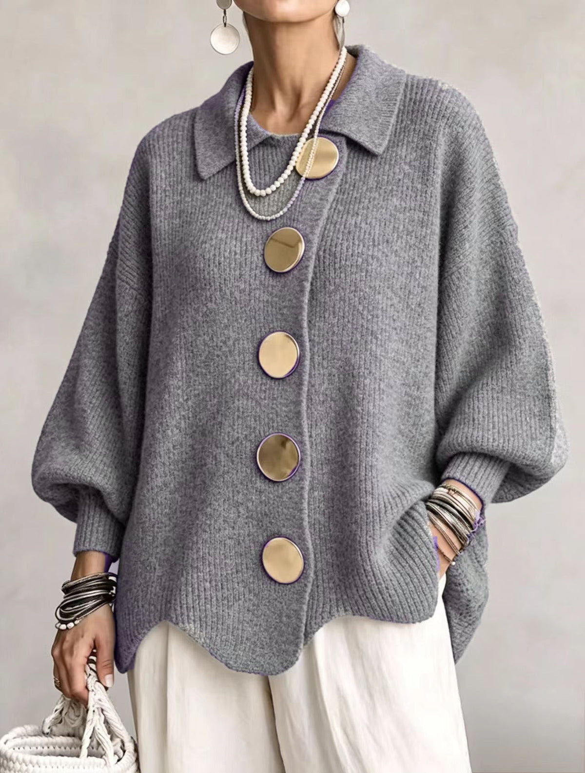 Isadora Oversized Collar Cardigan