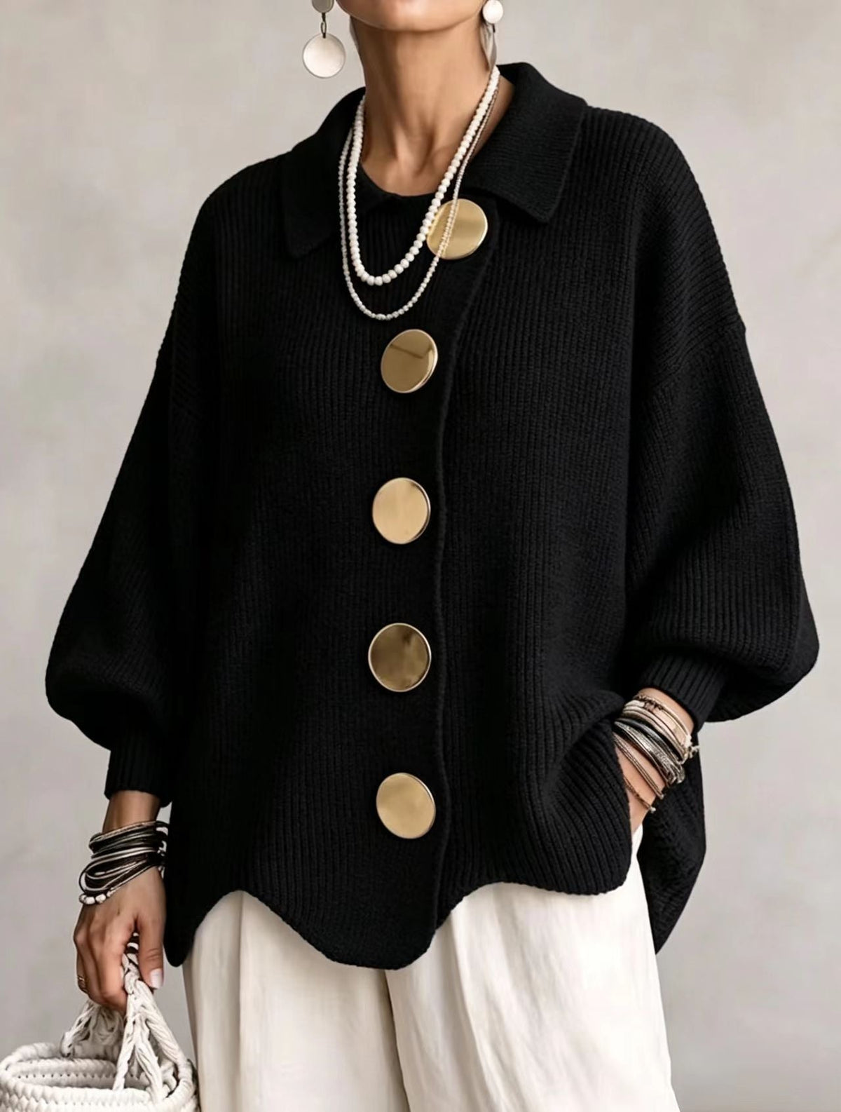 Isadora Oversized Collar Cardigan