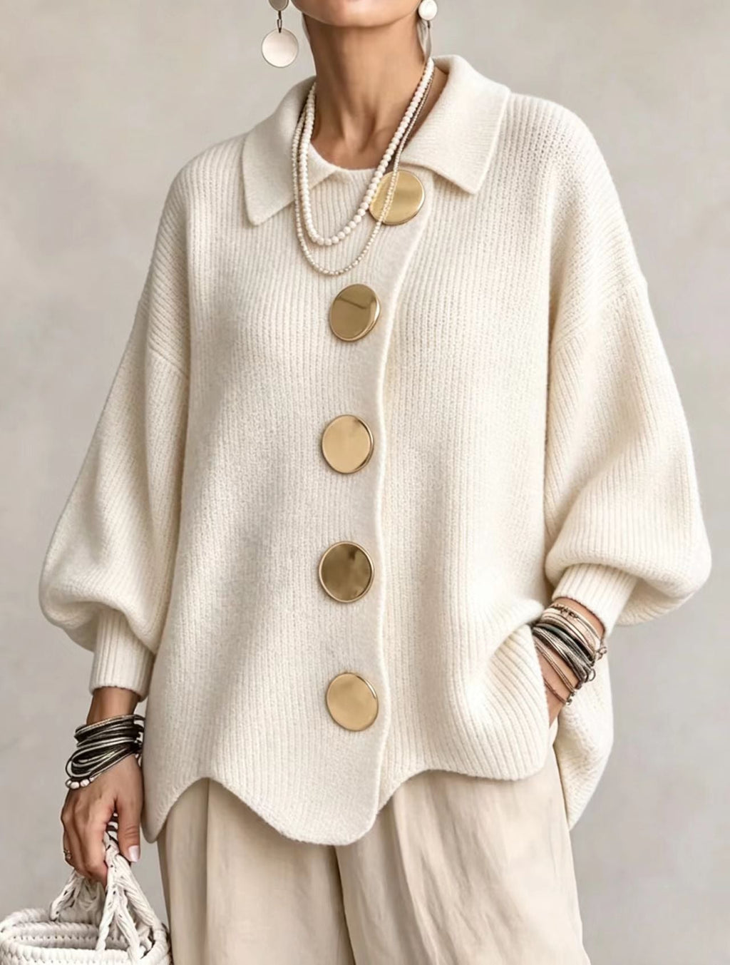 Isadora Oversized Collar Cardigan