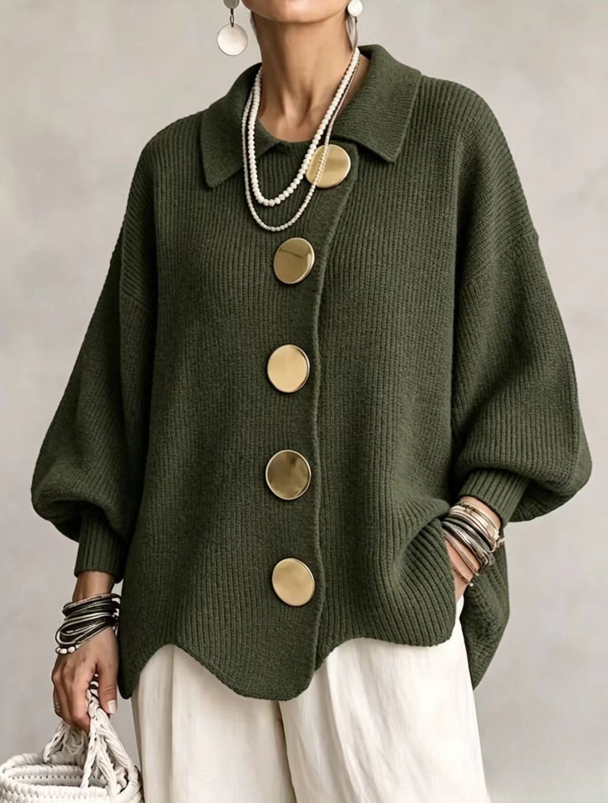 Isadora Oversized Collar Cardigan