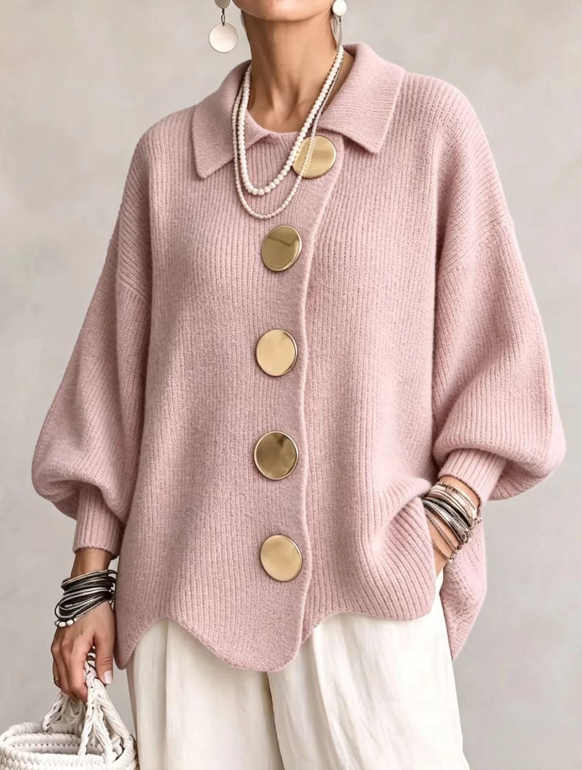 Isadora Oversized Collar Cardigan
