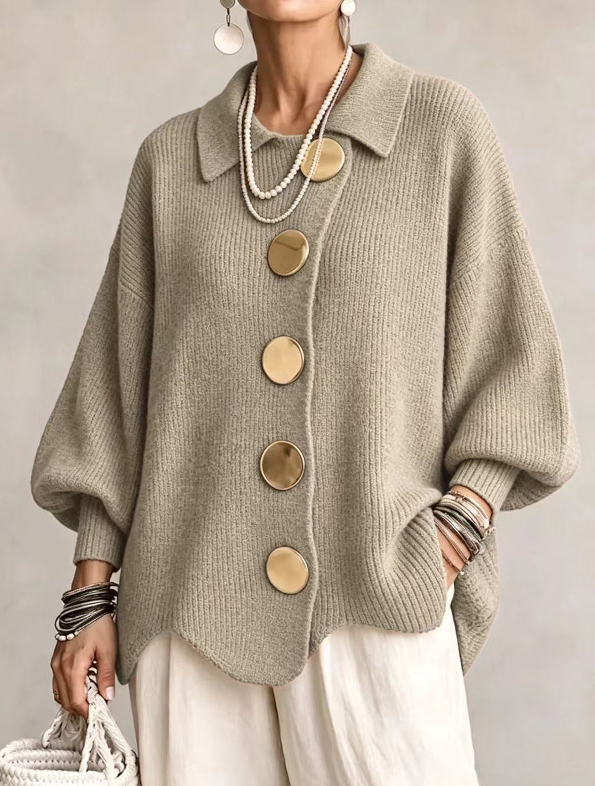 Isadora Oversized Collar Cardigan