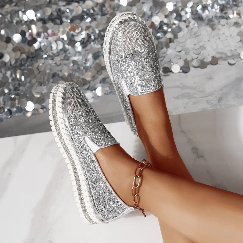 Lumi Glitter Platform Slip-On Sneakers