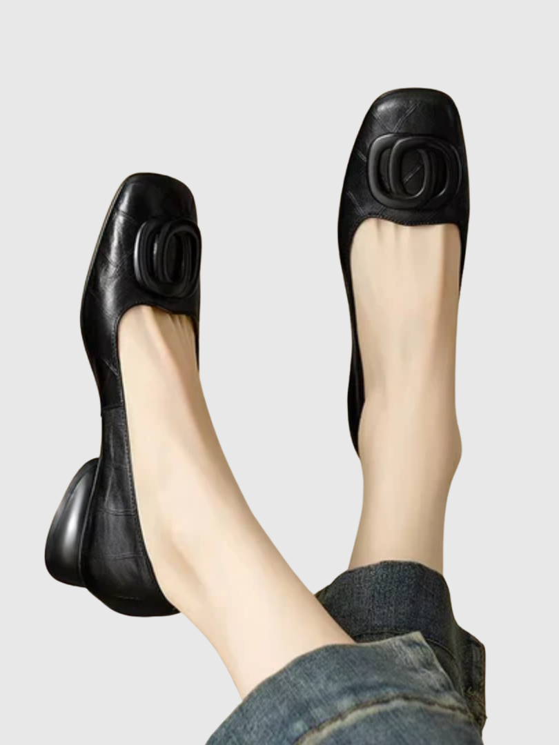 Opal Square-Toe Leather Flats