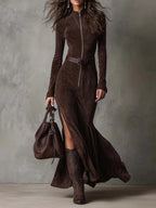 Hanna Belted Long Dress
