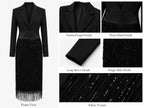 Della Sequin Fringe Blazer Midi Dress