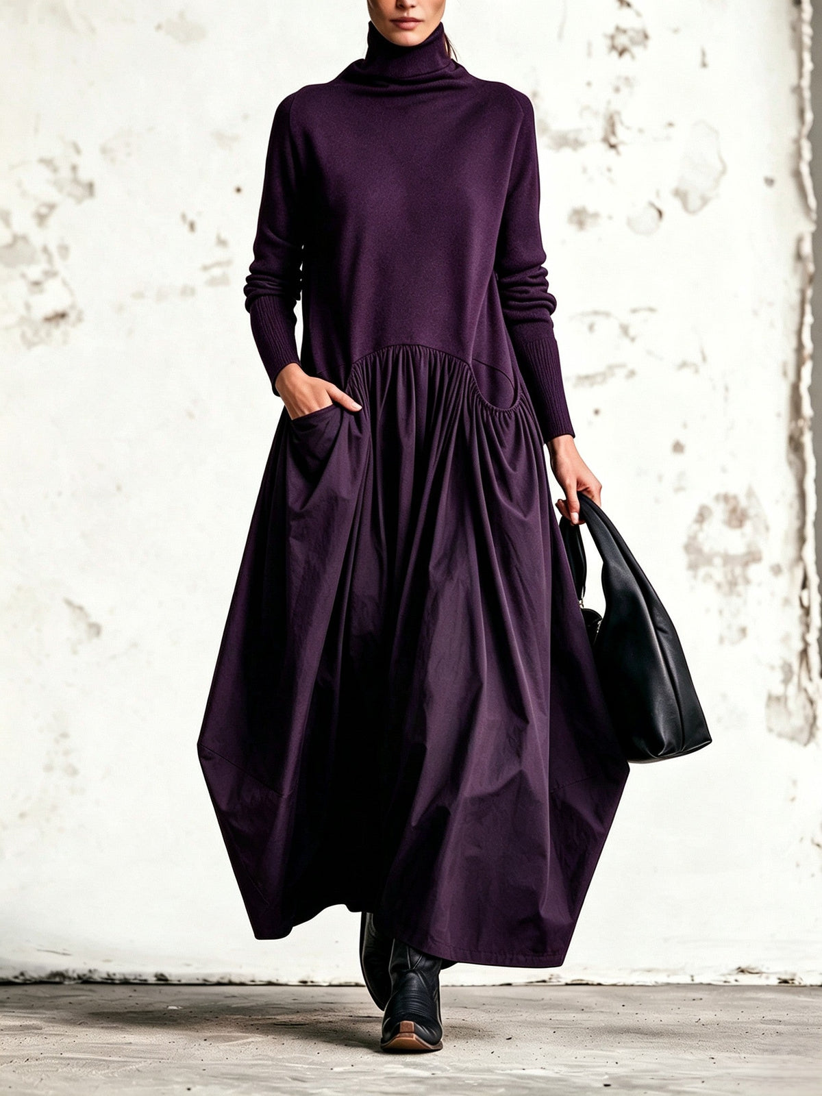Nora High Neck Pocket Maxi Dress