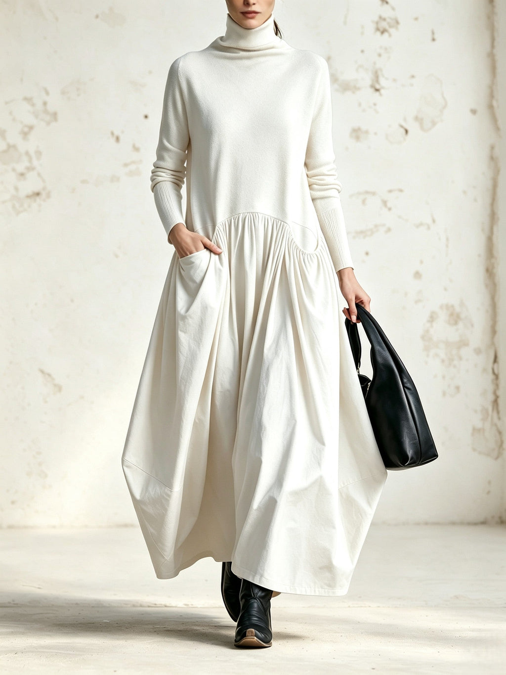 Nora High Neck Pocket Maxi Dress