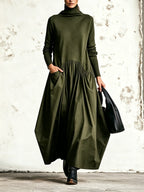 Nora High Neck Pocket Maxi Dress