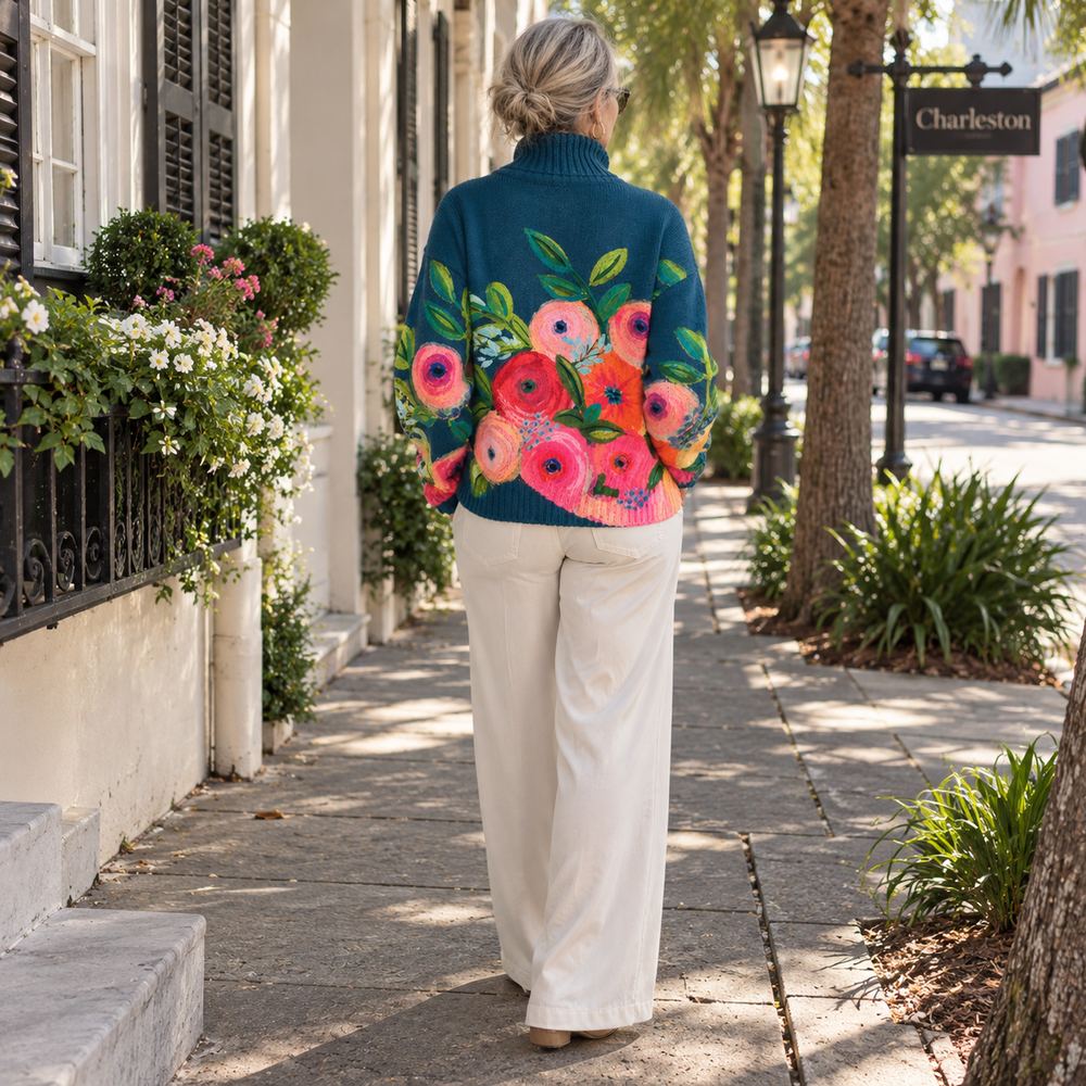 Alice Floral Turtleneck Sweater